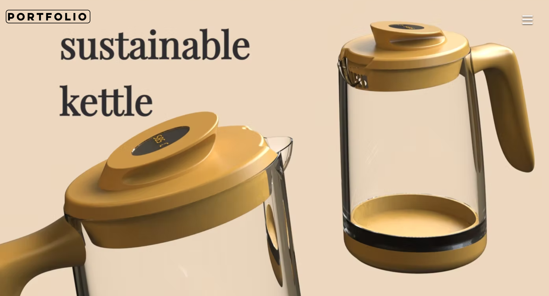 Sustainable kettle — studio render